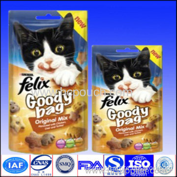 Plastic Cat Stand Up Bag With Zipper 